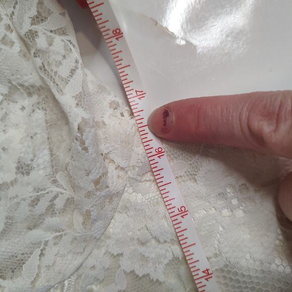 Vintage Jessica McClintock Wedding Gown Lace Bodice Satin Skirt Size 8 - Picture 7 of 16